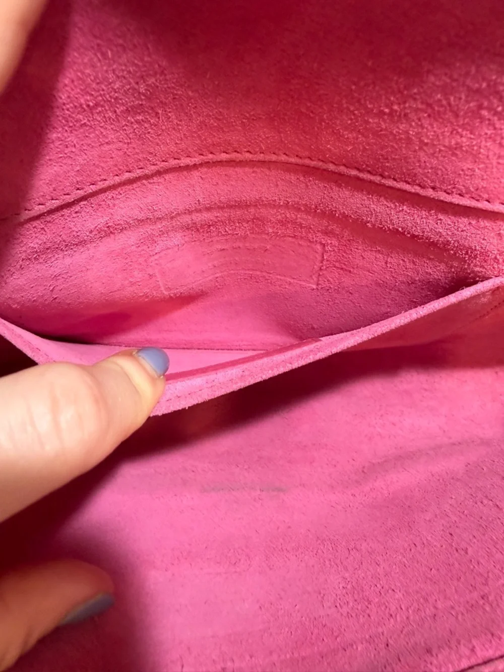 Yves Saint Laurent Hot Pink Leather Y-Front Chain Clutch - Picture 8 of 9